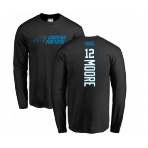 NFL Nike Carolina Panthers #12 DJ Moore Black Backer Long Sleeve T-Shirt