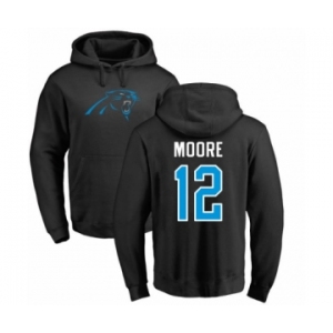 NFL Nike Carolina Panthers #12 DJ Moore Black Name & Number Logo Pullover Hoodie