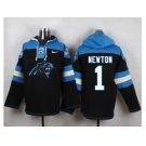 Nike Carolina Panthers #1 Cam Newton Black Player Pullover NFL Hoodie