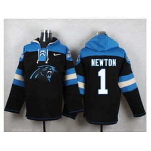 Nike Carolina Panthers #1 Cam Newton Black Player Pullover NFL Hoodie