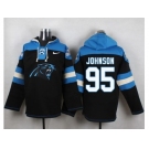 Nike Carolina Panthers #95 Charles Johnson Black Player Pullover NFL Hoodie