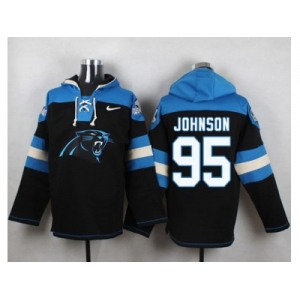 Nike Carolina Panthers #95 Charles Johnson Black Player Pullover NFL Hoodie
