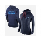 Women Nike Carolina Panthers Full-Zip Performance Hoodie Dark Blue