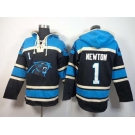 nike nfl jerseys carolina panthers #1 newton blue-black[pullover hooded sweatshirt]