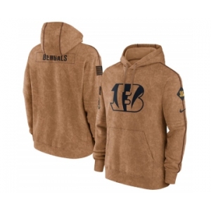 Men's Cincinnati Bengals 2023 Brown Salute to Service Pullover Hoodie
