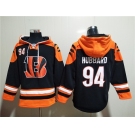 Men's Cincinnati Bengals #94 Sam Hubbard Orange Black Ageless Must-Have Lace-Up Pullover Hoodie