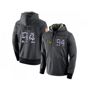 NFL Men's Nike Cincinnati Bengals #94 Domata Peko Stitched Black Anthracite Salute to Service Player Performance Hoodie