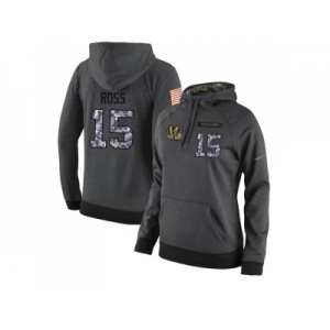 NFL Women's Nike Cincinnati Bengals #15 John Ross Stitched Black Anthracite Salute to Service Player Performance Hoodie