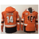 Nike Cincinnati Bengals #14 Andy Dalton Orange Black Name & Number Pullover NFL Hoodie