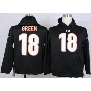 nike nfl jerseys cincinnati bengals #18 green black[pullover hooded sweatshirt]