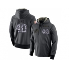 Men Detroit Lions #40 Jarrad Davis Stitched Black Anthracite Salute to Service Player Performance Hoodie