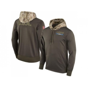 Men Detroit Lions Nike Olive Salute to Service Sideline Therma Pullover Hoodie