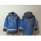 Men's Detroit Lions #97 Aidan Hutchinson Blue Ageless Must-Have Lace-Up Pullover Hoodie
