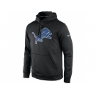 Men's Detroit Lions Nike Black Practice Performance Pullover Hoodie