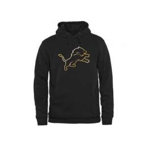 Men's Detroit Lions Pro Line Black Gold Collection Pullover Hoodie