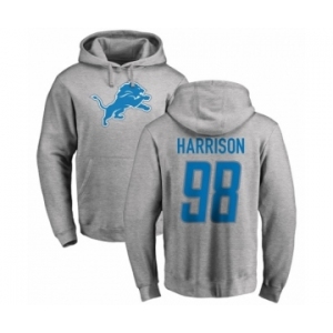 NFL Nike Detroit Lions #98 Damon Harrison Ash Name & Number Logo Pullover Hoodie