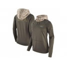 Women Detroit Lions Nike Olive Salute to Service Performance Pullover Hoodie
