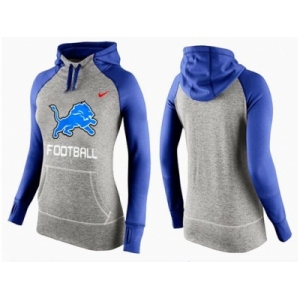 Women Nike Detroit Lions Performance Hoodie Grey & Blue_1