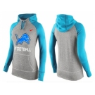 Women Nike Detroit Lions Performance Hoodie Grey & Light Blue