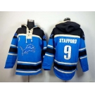 nike nfl jerseys detroit lions #9 stafford black-blue[pullover hooded sweatshirt]