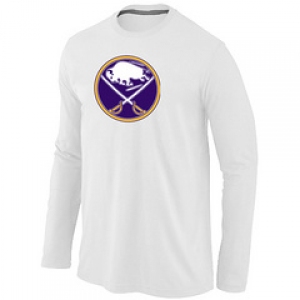 NHL Buffalo Sabres Big & Tall Logo WHITE Long Sleeve T-Shirt