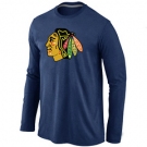 NHL Chicago Blackhawks Big & Tall Logo D.BLUE Long Sleeve T-Shirt