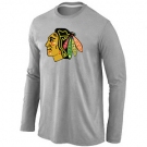 NHL Chicago Blackhawks Big & Tall Logo Grey Long Sleeve T-Shirt