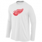 NHL Detroit Red Wings Big & Tall Logo WHITE Long Sleeve T-Shirt