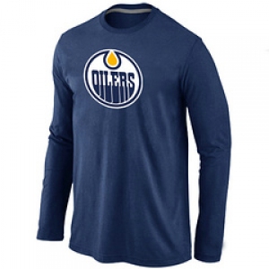 NHL Edmonton Oilers Big & Tall Logo Dark blue Long Sleeve T-Shirt