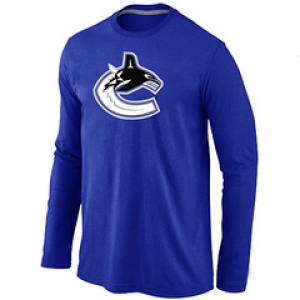 NHL Vancouver Canucks Orange Big & Tall Logo blue Long Sleeve T-Shirt