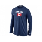 Nike 2014 Olympics Canada Flag Collection Locker Room Long Sleeve T-Shirt D.Blue