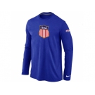 Nike Team USA Hockey Winter Olympics KO Collection Locker Room Long Sleeve T-Shirt Blue