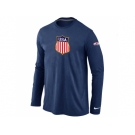 Nike Team USA Hockey Winter Olympics KO Collection Locker Room Long Sleeve T-Shirt D.Blue