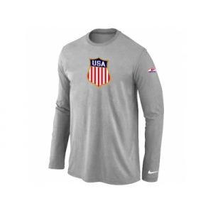 Nike Team USA Hockey Winter Olympics KO Collection Locker Room Long Sleeve T-Shirt L.Grey