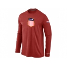 Nike Team USA Hockey Winter Olympics KO Collection Locker Room Long Sleeve T-Shirt Red