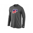 Nike USA Graphic Legend Performance Collection Locker Room Long Sleeve T-Shirt D.Grey