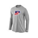 Nike USA Graphic Legend Performance Collection Locker Room Long Sleeve T-Shirt L.Grey