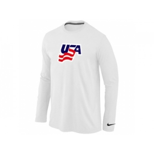 Nike USA Graphic Legend Performance Collection Locker Room Long Sleeve T-Shirt White