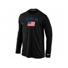 USA Olympics USA Flag Collection Locker Room Long Sleeve T-Shirt Black