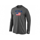 USA Olympics USA Flag Collection Locker Room Long Sleeve T-Shirt D.Grey