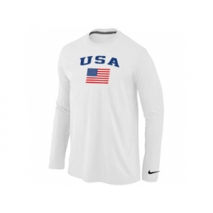 USA Olympics USA Flag Collection Locker Room Long Sleeve T-Shirt White