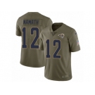 Men Nike Los Angeles Rams #12 Joe Namath Limited Olive 2017 Salute to Service NFL Jersey