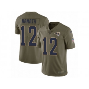 Men Nike Los Angeles Rams #12 Joe Namath Limited Olive 2017 Salute to Service NFL Jersey