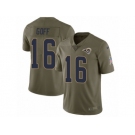 Men Nike Los Angeles Rams #16 Jared Goff Limited Olive 2017 Salute to Service NFL Jersey