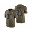 Men Nike Los Angeles Rams #30 Todd Gurley II Olive 2017 Salute to Service Limited Jerseys