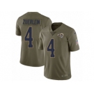 Men Nike Los Angeles Rams #4 Greg Zuerlein Limited Olive 2017 Salute to Service NFL Jersey