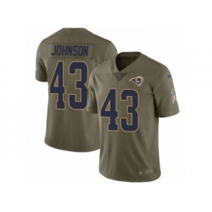 Men Nike Los Angeles Rams #43 John Johnson Limited Olive 2017 Salute to Service NFL Jersey