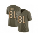 Men Nike Los Angeles Rams #81 Torry Holt Limited Olive Gold 2017 Salute to Service NFL Jersey