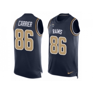 Men Nike Los Angeles Rams #86 Derek Carrier Limited Navy Blue Player Name & Number Tank Top NFL Jersey