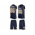 Men Nike Los Angeles Rams #86 Derek Carrier Limited Navy Blue Tank Top Suit NFL Jersey